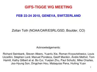 GIFS-TIGGE WG MEETING FEB 22-24 2010, GENEVA, SWITZERLAND