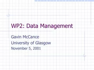 WP2: Data Management