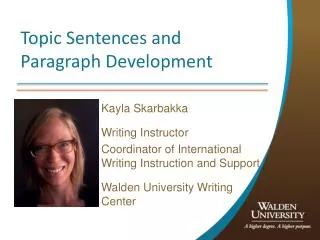 Topic Sentences and Paragraph Development