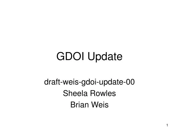 gdoi update