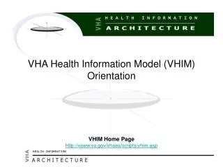 VHA Health Information Model (VHIM) Orientation