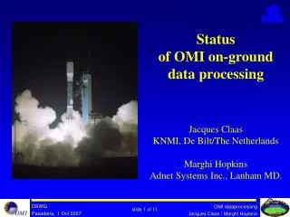 Status of OMI on-ground data processing