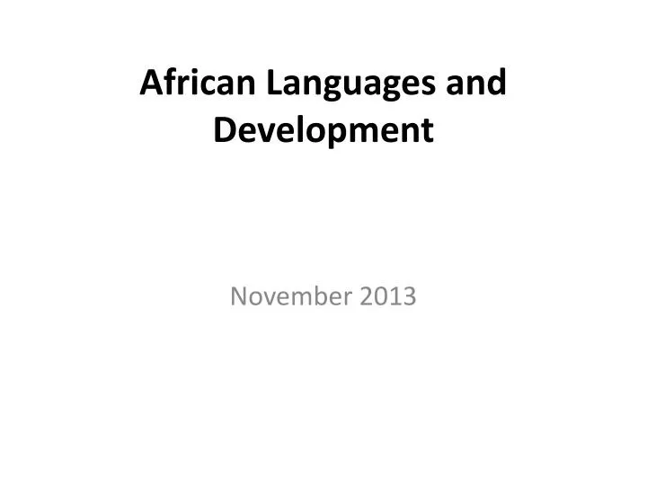 african languages and development