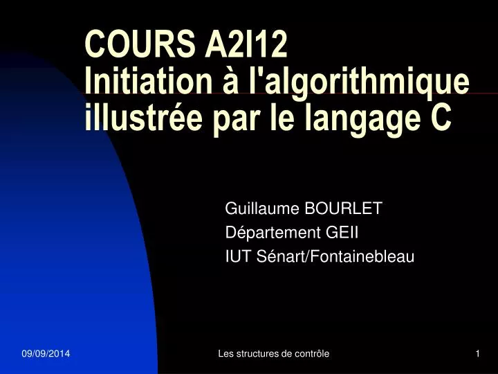 cours a2i12 initiation l algorithmique illustr e par le langage c