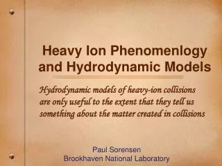 Heavy Ion Phenomenlogy and Hydrodynamic Models
