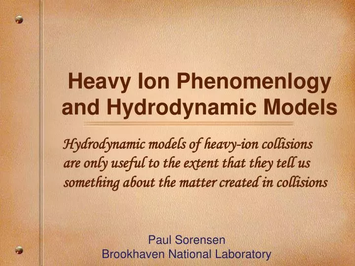 heavy ion phenomenlogy and hydrodynamic models