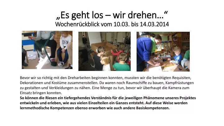 es geht los wir drehen wochenr ckblick vom 10 03 bis 14 03 2014