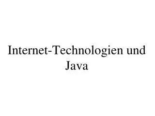 internet technologien und java