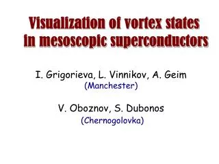 Visualization of vortex states in mesoscopic superconductors