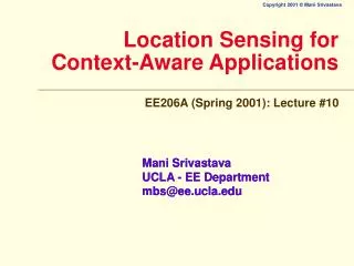 Location Sensing for Context-Aware Applications