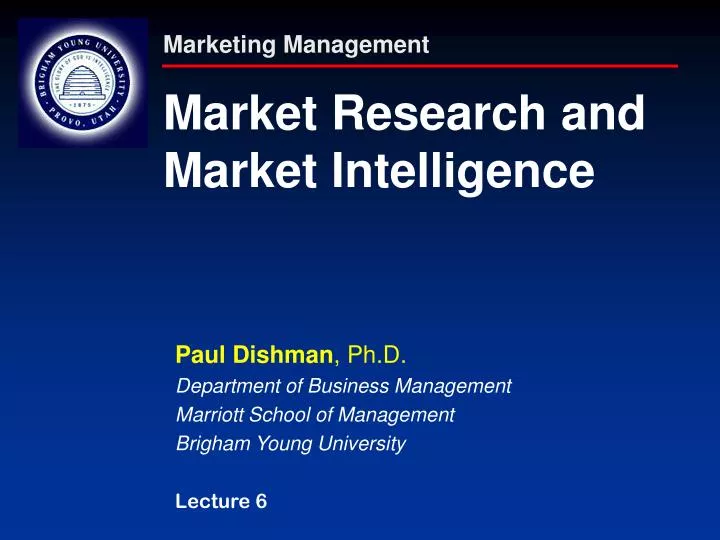 marketing management market research and market intelligence