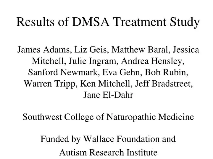 results of dmsa treatment study