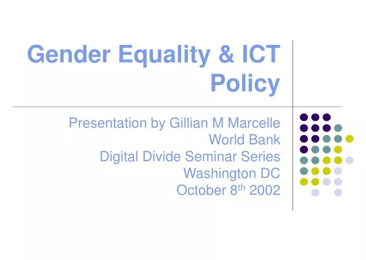 gender equality ict policy