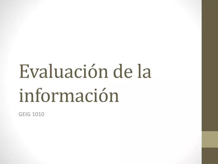 evaluaci n de la informaci n