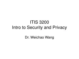 ITIS 3200 Intro to Security and Privacy