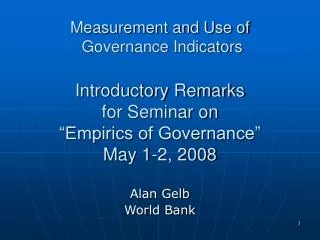 Alan Gelb World Bank