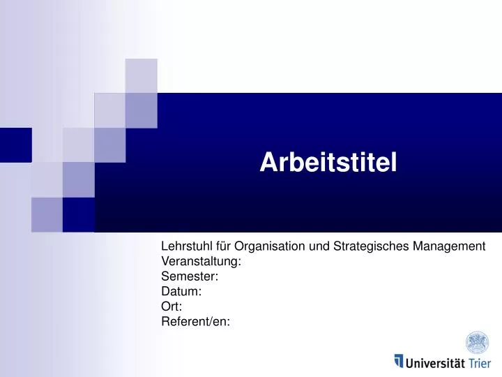 arbeitstitel