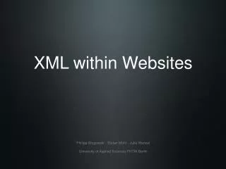 XML within Websites