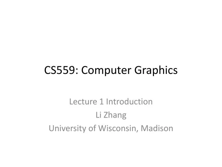 cs559 computer graphics