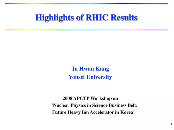 highlights of rhic results