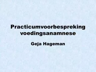 practicumvoorbespreking voedingsanamnese