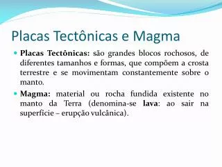 placas tect nicas e magma