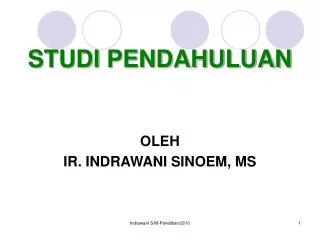 studi pendahuluan