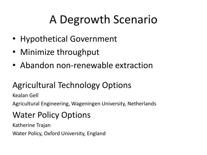 a degrowth scenario