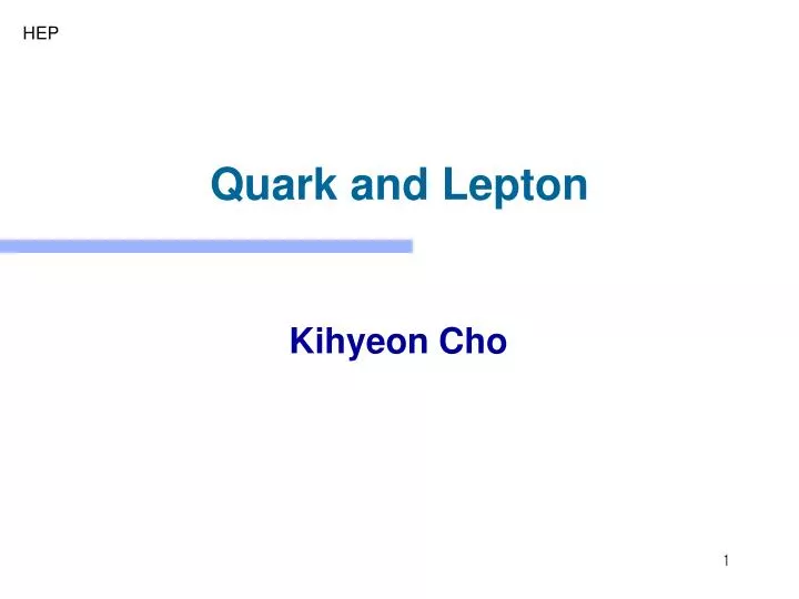 quark and lepton