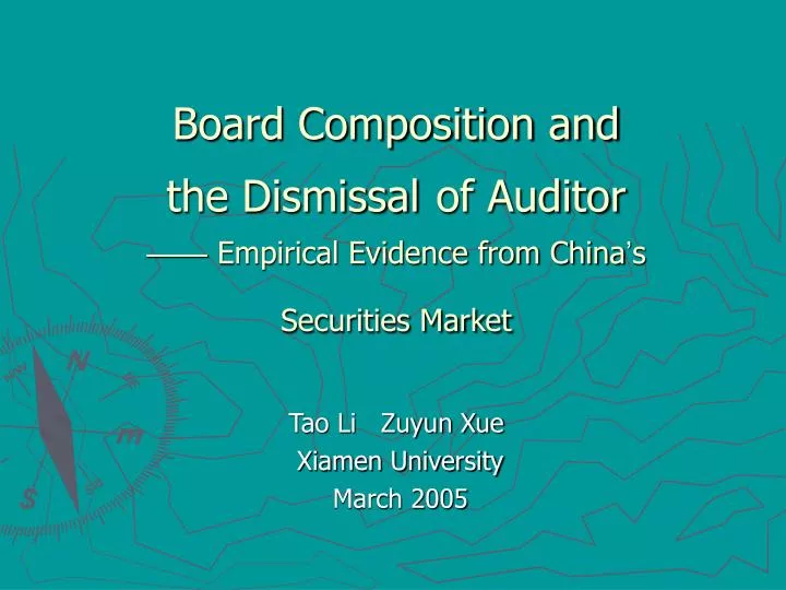 board composition and the dismissal of auditor empirical evidence from china s securities market