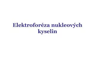 elektrofor za nukleov ch kyselin