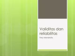 validitas dan reliabilitas