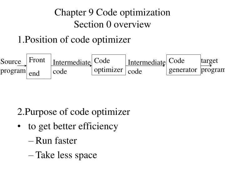 chapter 9 code optimization section 0 overview
