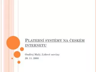 platebn syst my na esk m internetu
