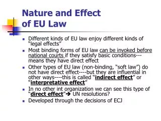 Nature and Effect of EU Law