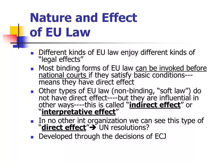 nature and effect of eu law