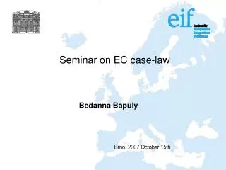 Seminar on EC case-law