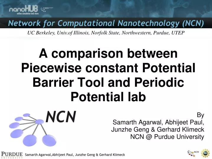 a comparison between piecewise constant potential barrier tool and periodic potential lab