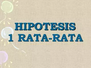 hipotesis 1 rata rata