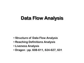 Data Flow Analysis