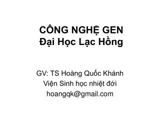 c ng ngh gen i h c l c h ng