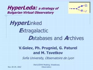 HyperLeda: a strategy of Bulgarian Virtual Observatory