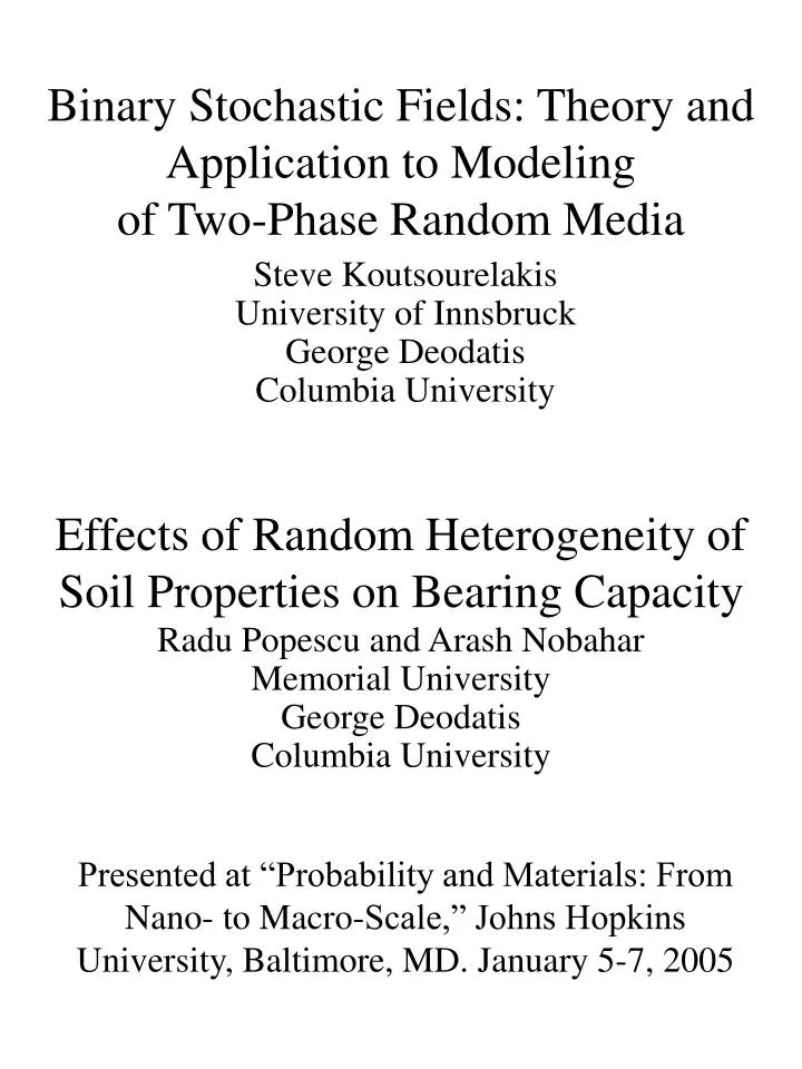 binary stochastic fields theory and application to modeling of two phase random media