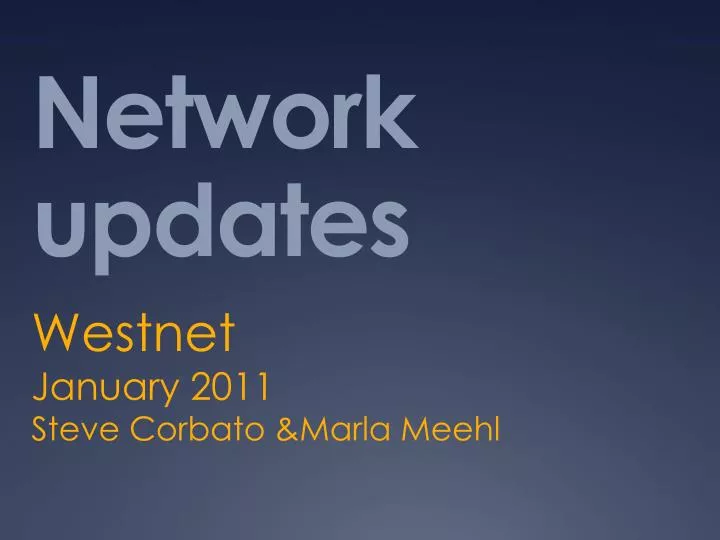 network updates