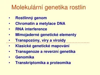 Molekulární genetika rostlin