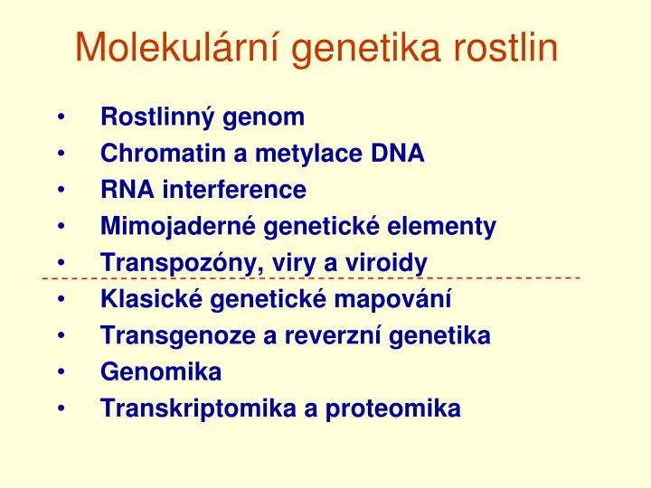 molekul rn genetika rostlin