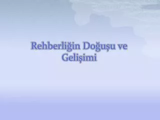 rehberli in do u u ve geli imi
