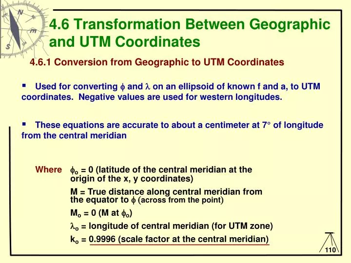 4 6 transformation between geographic and utm coordinates