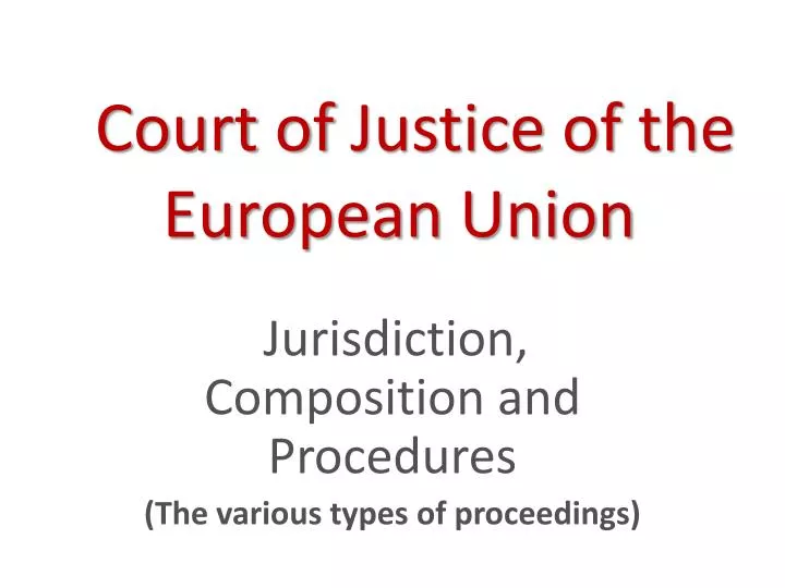 court of justice of the european union