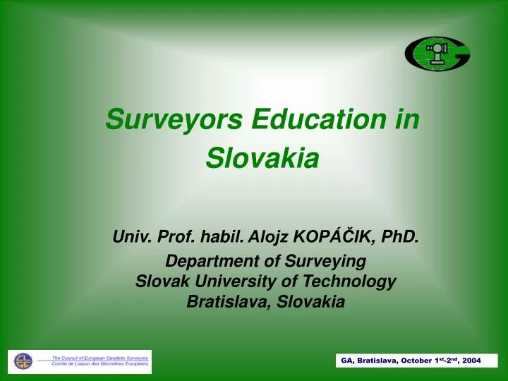 surveyors education in slovakia